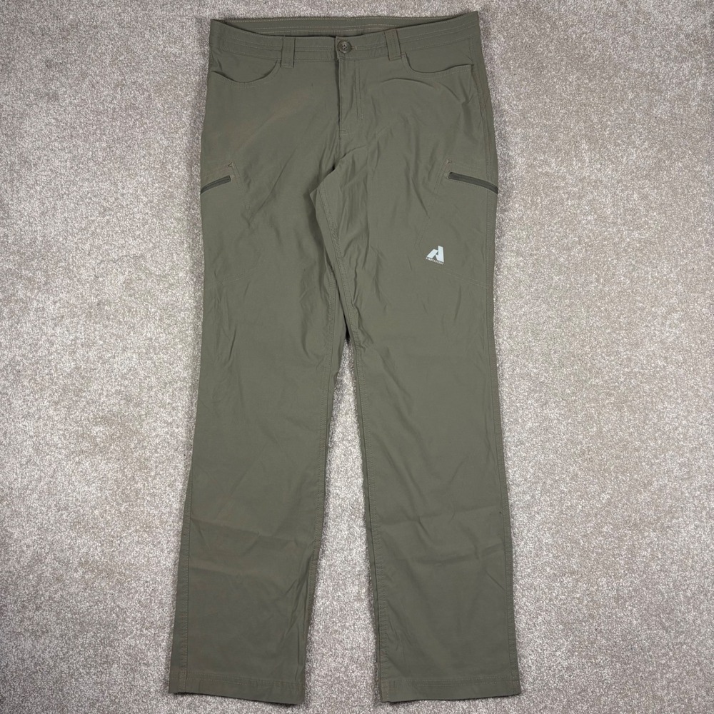 Eddie Bauer First Ascent Womens Hiking Pants Size 12 Olive Green Straight Leg